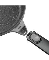 BergHOFF Gem 11" Stay-Cool Saute Pan 4.9Qt., Detachable Handle, Gray, Glass Lid