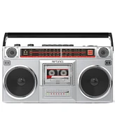 Riptunes Radio Cassette Stereo Boombox With Bluetooth Audio - Silver