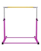 BalanceFrom Fitness 120 x 48 Inch Exercise Mat & Adjustable Gymnastics Bar, Pink