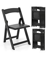 Gymax Set of Dining Chairs w/ Rubber Wood Legs & Padded Seat for Home Office Events