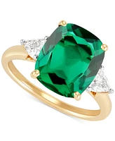 Grown With Love Lab Ruby (7-1/4 ct. t.w.) & Diamond (3/8 Statement Ring 14k Gold (Also available Emerald)