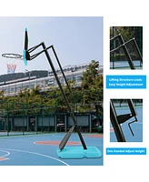 Slickblue Outdoor Portable Basketball Hoop System, Height Adjustable 7.5-10ft, 44 Inch Backboard, with Stable Base and Wheels