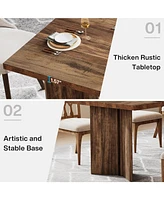 Tribesigns 63-inch Dining Table for 4-6, Farmhouse Kitchen with Large Tabletop, Rectangular Dinner Eating Room, Living Ki