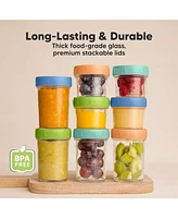 KeaBabies 4pk Prep Baby Food Storage Containers, Leak-Proof, Bpa Free Glass Jars for Feeding