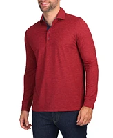 Tailorbyrd Men's Brushed Melange Long Sleeve Polo