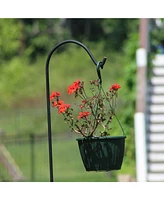 Ashman 92 Inch Shepherd's Hook Premium Metal Garden Plant Hanger, Black (3 Pack