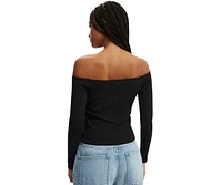 Cotton On Women's Rosa Off The Shoulder Long Sleeve Top