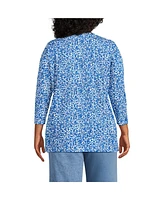 Lands' End Plus Size 3/4 Sleeve Cotton Supima Tunic