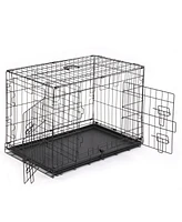 Slickblue Folding Steel Pet Kennel – Wire Metal Crate and Playpen for Cats and Dogs