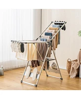 Givimo 2-Layer Folding Clothes Drying Rack with 5-Level Adjustable Height