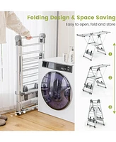 Givimo 2-Layer Folding Clothes Drying Rack with 5-Level Adjustable Height