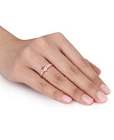 Morganite (1 ct. t.w.) & Diamond (3/8 Pear Ring 14k Rose Gold