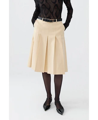 Nocturne Women's Pleated Knee Length Skirt