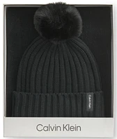 Calvin Klein Women's 2-Pc. Faux-Fur Pom Beanie & Scarf Boxed Gift Set