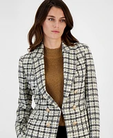 Tahari Asl Women's Faux Double-Breasted Tweed Blazer