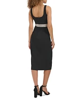 Siena Women's Rhinestone Waistband Midi Dress