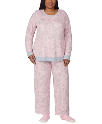 Ellen Tracy Plus Printed Long-Sleeve Pajama Set