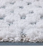 Loloi Rodi Blue Cotton Skid-Resistant Bath Rug, 20" x 32"