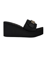 Guess Women's Dellean Quattro Eva Single Band Logo Wedge Sandals