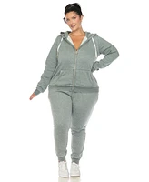 White Mark Plus Burnout Jogger Set