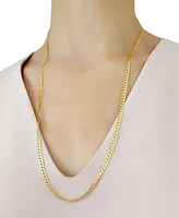 26" Open Curb Link Chain Necklace (3-5/8mm) in Solid 14k Gold