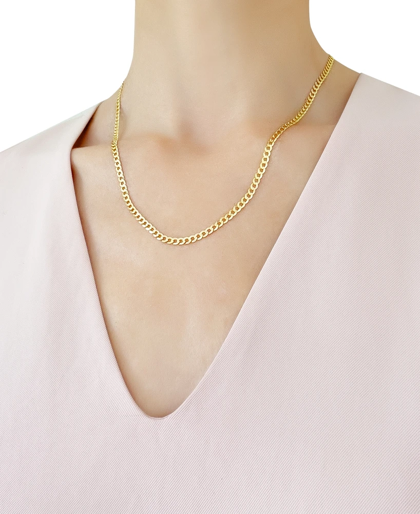 20" Open Curb Link Chain Necklace (3-5/8mm) in Solid 14k Gold