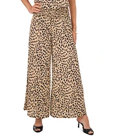 Vince Camuto Women's Printed Smocked-Waist Wide-Leg Pants