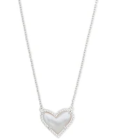 Kendra Scott Rhodium-Plated 2-Pc. Set Mother-of-Pearl Heart Adjustable Pendant Necklaces