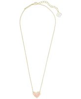 Kendra Scott 14k Gold-Plated Gemstone Heart Pendant Necklace, 15" + 2" extender