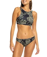 Roxy Juniors Printed High Neck Bikini Top Low Rise Bikini Bottoms