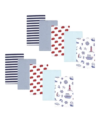 Hudson Baby Flannel Burp Cloth 10pk, Lighthouse, One Size