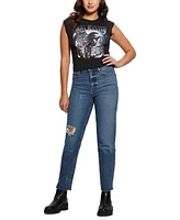 Guess Women's Black Stallion Cotton Corset T-Shirt