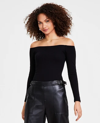 Bar Iii Women's Off-The-Shoulder Jersey Bodysuit, Exclusively at Macy's