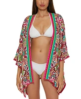 Trina Turk Women's Hawaiian Garden-Print Open-Front Tunic Cover-Up, Created for Macy's