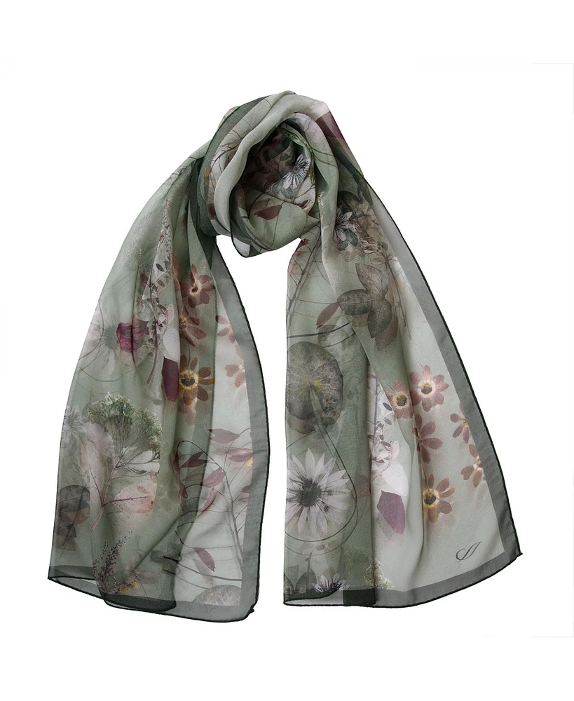 Elizabetta Botanica - Long Sheer Silk Scarf for Women