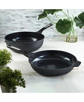 BergHOFF Leo Phantom 2pc Nonstick Ceramic Stir Fry Cookware Set, Recycled