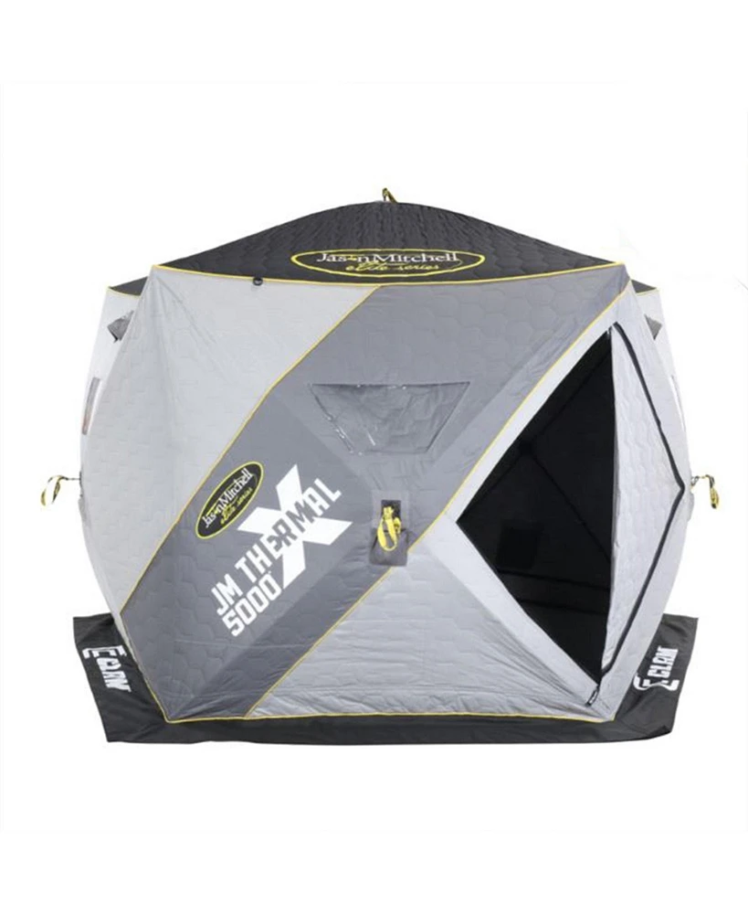 Clam 14471 Portable 9 Ft Jason Mitchell X5000 Ice Fish Thermal Hub Shelter Tent