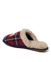 Dearfoams Men's Papa Bear Plaid Dad Scuff Slipper