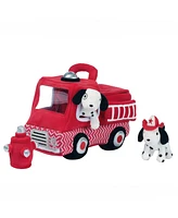 Lambs & Ivy Fire Truck 5pc Developmental Plush Soft Toy Interactive Play Set