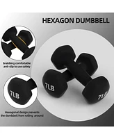 BalanceFrom Fitness Pound Neoprene Coated Dumbbell Set with Stand