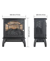 Mondawe 18Inch 3D Flame Electric Infrared Quartz Fireplace Stove With Remote Control