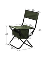 Slickblue 2-piece Folding Outdoor Chair with Storage Bag, Portable for indoor, Camping, Picnics and Fishing