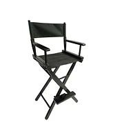 Slickblue Casual Home Director's Chair – Black Frame with Black Canvas, Foldable Style, Suitable for Adults, 2-Piece Set