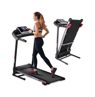 SereneLife Foldable Motorized Treadmill with 12 Pre-set Programs and Bluetooth Connectivity