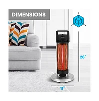 SereneLife 900W Electric Patio Heater with 360-Degree Tip-Over Safety Switch