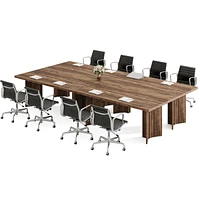 Tribesigns 5.5FT Conference Table, 63-inch Rectangle Meeting Seminar Large Wooden Business Tables for 4-6 People, Heavy Duty Pedestal