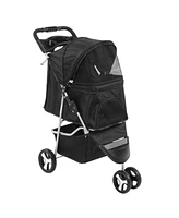 Slickblue 3-Wheel Pet Stroller – Maneuverable and Comfortable for Pets