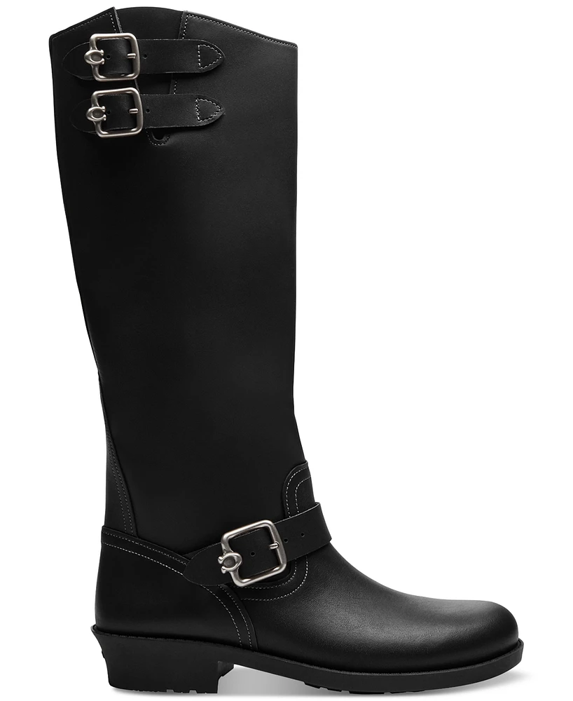 Coach Women's Daria Buckled Tall Moto Boots