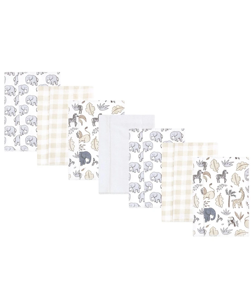 Hudson Baby Flannel Burp Cloth 7pk, Neutral Safari, One Size