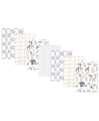 Hudson Baby Flannel Burp Cloth 7pk, Neutral Safari, One Size